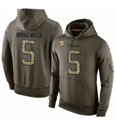 NFL Nike Minnesota Vikings 5 Teddy Bridgewater Green Salute To Service Mens Pullover Hoodie