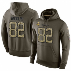 NFL Nike Minnesota Vikings 82 Kyle Rudolph Green Salute To Service Mens Pullover Hoodie