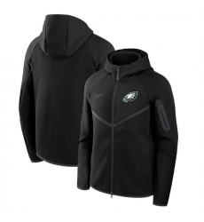 Men Philadelphia Eagles Black Tech Fleece Full Zip Windrunner Hoodie