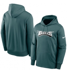 Men Philadelphia Eagles Nike Fan Gear Wordmark Performance Pullover Hoodie Midnight Green