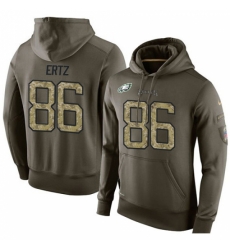 NFL Nike Philadelphia Eagles 86 Zach Ertz Green Salute To Service Mens Pullover Hoodie