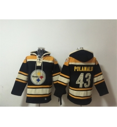 Men Pittsburgh Steelers 43 Troy Polamalu Black Ageless Must Have Lace Up Pullover Hoodie Men Pittsburgh Steelers 43 Troy Polamalu Black Ageless Must Have Lace Up Pullover Hoodie