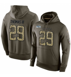 NFL Nike Seattle Seahawks 29 Earl Thomas III Green Salute To Service Mens Pullover Hoodie