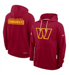 Men Washington Commanders Maroon Sideline Standard Issue Initial Home Dri FIT Pullover Hoodie