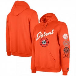 Men Detroit Pistons Orange 2023 24 City Edition Pullover Hoodie