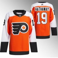 Men Philadelphia Flyers 19 Garnet Hathaway 2023 24 Orange Stitched Jersey