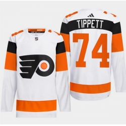 Men Philadelphia Flyers 74 Owen Tippett White 2024 Stadium Series Stitched JerseyS