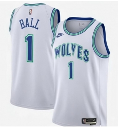 Men Minnesota Timberwolves  1 LaMelo Ball 2026 White Classic Edition Stitched Jersey
