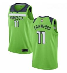 Mens Nike Minnesota Timberwolves 11 Jamal Crawford Authentic Green NBA Jersey Statement Edition 