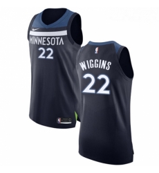 Mens Nike Minnesota Timberwolves 22 Andrew Wiggins Authentic Navy Blue Road NBA Jersey Icon Edition