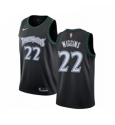 Mens Nike Minnesota Timberwolves 22 Andrew Wiggins Swingman Black Hardwood Classics Jersey