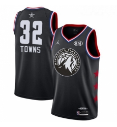 Mens Nike Minnesota Timberwolves 32 Karl Anthony Towns Black NBA Jordan Swingman 2019 All Star Game Jersey