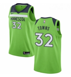 Mens Nike Minnesota Timberwolves 32 Karl Anthony Towns Swingman Green NBA Jersey Statement Edition