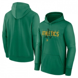 Men Oakland Athletics Green Pregame Performance Pullover Hoodie