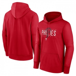 Men Philadelphia Phillies Red Pregame Performance Pullover Hoodie