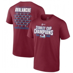 Men Colorado Avalanche Burgundy 2022 Stanley Cup Champions Jersey Roster T Shirt