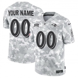 Men Baltimore Ravens Active Player Custom 2024 F U S E Arctic Camo Salute To Service Limited Stitched Football Jersey