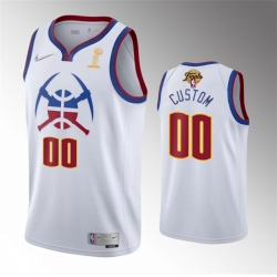 Men Denver Nuggets Active Player Custom White 2023 Finals Earned Edition Stitched Basketball Jersey