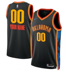 Men Women Youth Toddler OKLAHOMA CITY THUNDER Custom Nike NBA Stitched Jersey Black