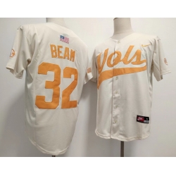 Men Tennessee Volunteers #32 Drew Beam White Stitched Jersey