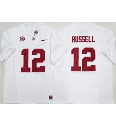 Men Alabama Crimson Tide  12 Keelon Russell White 2026 F U S E Stitched Football Jerseys