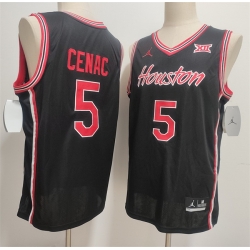 Men Houston Cougars  5 Chris Cenac Jr  Black Stitched Football Jersey