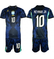 Youth Brazil 2026 FIFA World Cup Blue Away Soccer Jersey NEYMAR JR #10