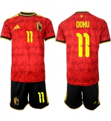 Belgium 2026 FIFA World Cup Soccer Jersey Red #11 DOKU Belgium 2026 FIFA World Cup Soccer Jersey Red #11 DOKU