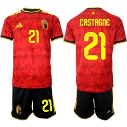 Belgium 2026 FIFA World Cup Soccer Jersey Red #21 CASTAGNE