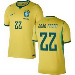 Men 22 Brazil National Team Joao Pedro 2026 Home Jersey 1