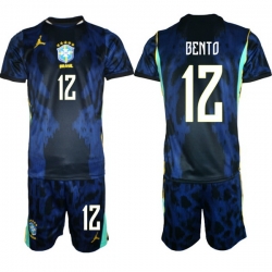 Men Brazil 2026 FIFA World Cup Blue Away Soccer Jersey BENTO #12