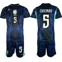 Men Brazil 2026 FIFA World Cup Blue Away Soccer Jersey CASEMIRO #5