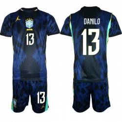 Men Brazil 2026 FIFA World Cup Blue Away Soccer Jersey DANILO #13