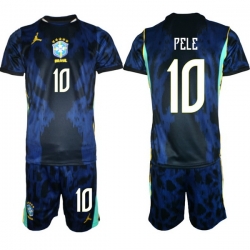 Men Brazil 2026 FIFA World Cup Blue Away Soccer Jersey PELE #10