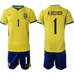 Men Brazil 2026 FIFA World Cup Yellow Home Soccer Jersey A.BECKER #1