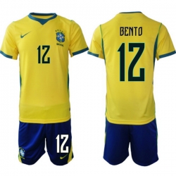 Men Brazil 2026 FIFA World Cup Yellow Home Soccer Jersey BENTO #12