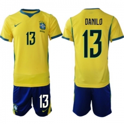 Men Brazil 2026 FIFA World Cup Yellow Home Soccer Jersey DANILO #13