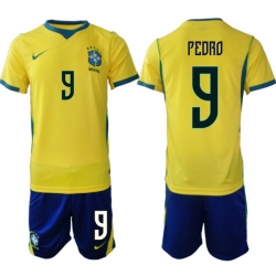 Men Brazil 2026 FIFA World Cup Yellow Home Soccer Jersey PEDRO #9