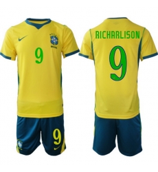 Men Brazil 2026 FIFA World Cup Yellow Home Soccer Jersey RICHARLISON #9 Men Brazil 2026 FIFA World Cup Yellow Home Soccer Jersey RICHARLISON #9