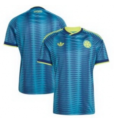 Men Colombia Blank 2026 Away Replica Turquoise Jersey 1