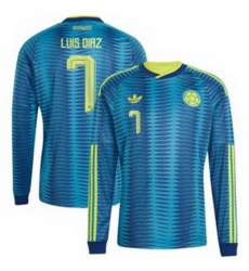 Men Colombia Luis Diaz 2026 Away Replica Turquoise Jersey 3
