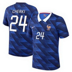 Men 24Rayan Cherki France Jersey   2