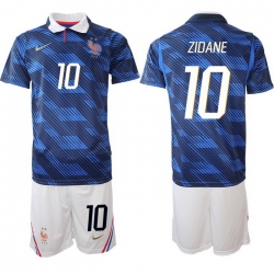 Men France 2026 FIFA World Cup Blue Soccer Jersey #10 Zinedine Zidane
