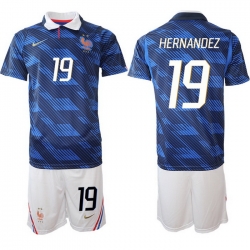 Men France 2026 FIFA World Cup Blue Soccer Jersey #19 Theo Hernandez
