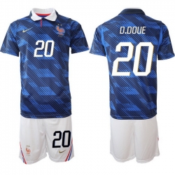 Men France 2026 FIFA World Cup Blue Soccer Jersey #20 Desire Doue
