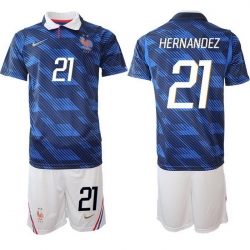 Men France 2026 FIFA World Cup Blue Soccer Jersey #21 Lucas Hernandez