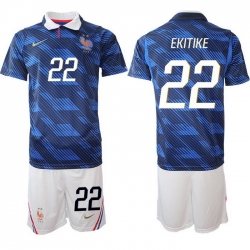 Men France 2026 FIFA World Cup Blue Soccer Jersey #22 Hugo Ekitike