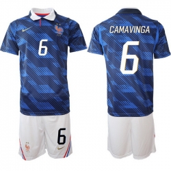 Men France 2026 FIFA World Cup Blue Soccer Jersey #6 Eduardo Camavinga
