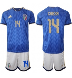 Italy 2026 FIFA World Cup Soccer Jersey Blue #14 CHIESA Italy 2026 FIFA World Cup Soccer Jersey Blue #14 CHIESA
