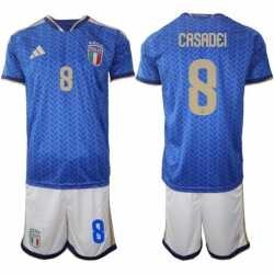 Italy 2026 FIFA World Cup Soccer Jersey Blue #8 CASADEI